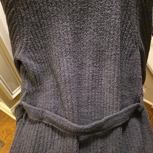 Barefoot Dreams Eco CozyChic Ribbed Robe Sz 2 Christmas Gift Carbon Charcoal - Picture 10 of 16